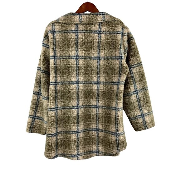 High Sierra Trademark Womens Small Plaid Sherpa Jacket 65% Acrylic 30% Polyester - Picture 2 of 6
